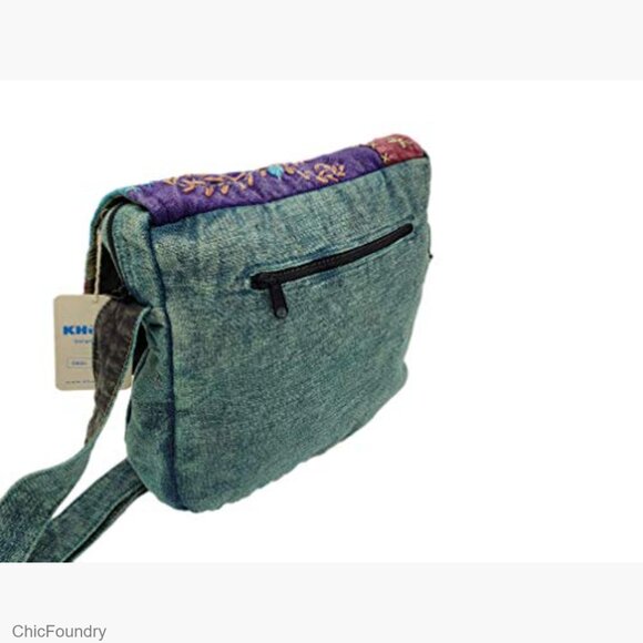 Handmade Cotton Crossbody Shoulder Bag Messenger Boho Hobo - Picture 5 of 6